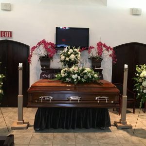 CF001 Fadeless Blush Casket Flowers